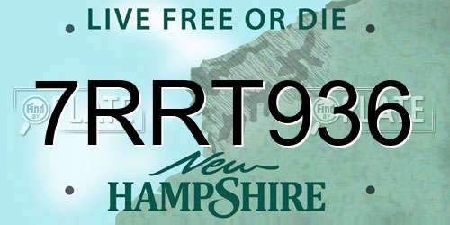 7RRT936 New Hampshire License Plate
