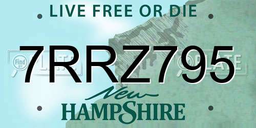 7RRZ795 New Hampshire License Plate
