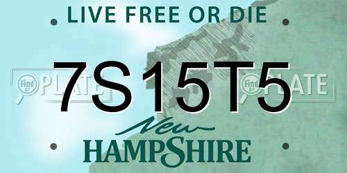 7S15T5 New Hampshire License Plate