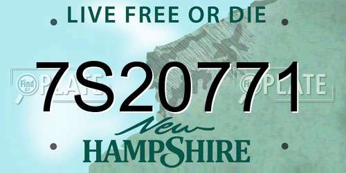 7S20771 New Hampshire License Plate