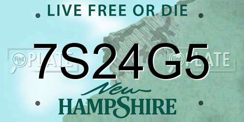 7S24G5 New Hampshire License Plate