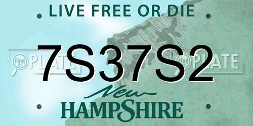 7S37S2 New Hampshire License Plate