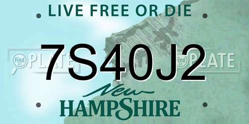 7S40J2 New Hampshire License Plate