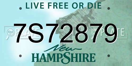 7S72879 New Hampshire License Plate