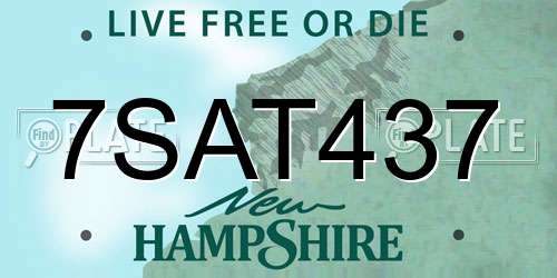 7SAT437 New Hampshire License Plate