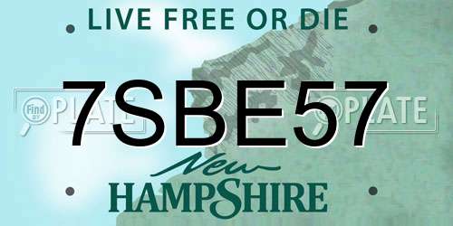 7SBE57 New Hampshire License Plate