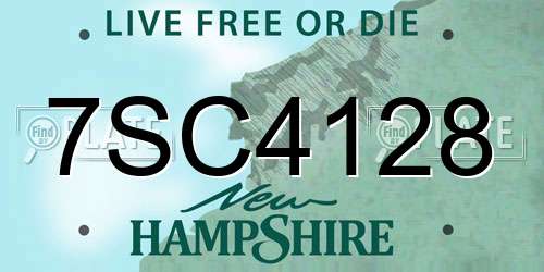7SC4128 New Hampshire License Plate