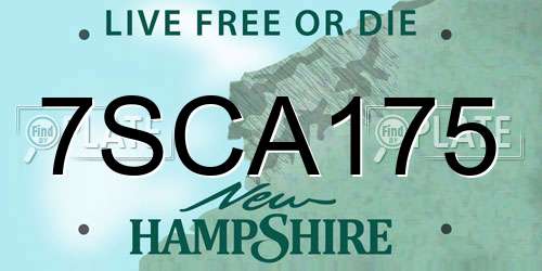 7SCA175 New Hampshire License Plate