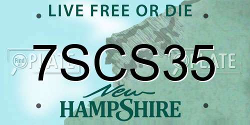 7SCS35 New Hampshire License Plate