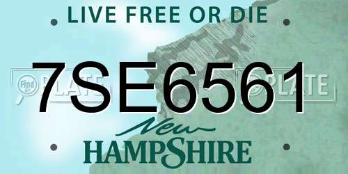 7SE6561 New Hampshire License Plate