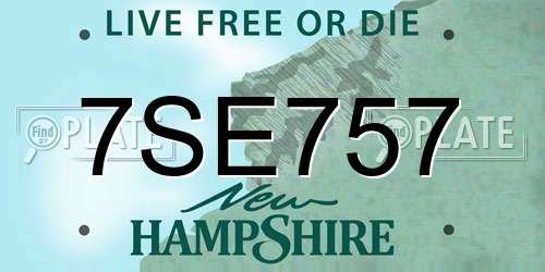 7SE757 New Hampshire License Plate