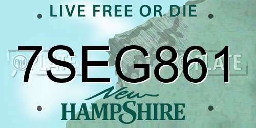 7SEG861 New Hampshire License Plate