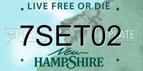 7SET02 New Hampshire License Plate