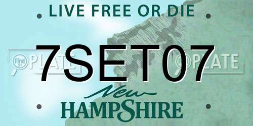 7SET07 New Hampshire License Plate