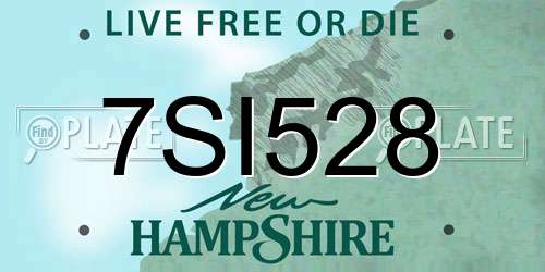 7SI528 New Hampshire License Plate