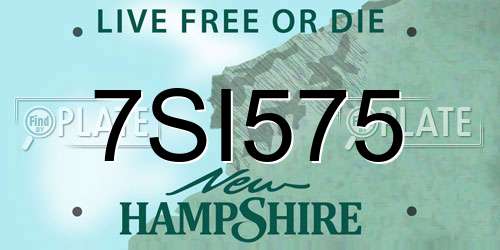 7SI575 New Hampshire License Plate
