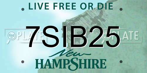 7SIB25 New Hampshire License Plate