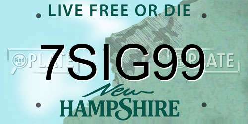 7SIG99 New Hampshire License Plate