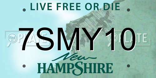 7SMY10 New Hampshire License Plate
