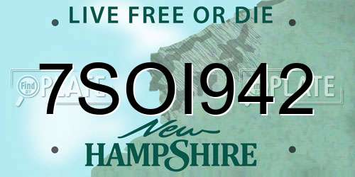 7SOI942 New Hampshire License Plate