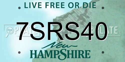 7SRS40 New Hampshire License Plate