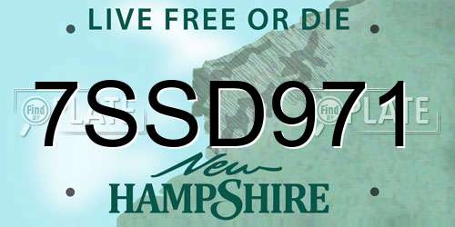 7SSD971 New Hampshire License Plate