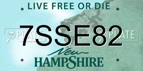 7SSE82 New Hampshire License Plate