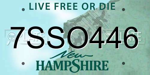 7SSO446 New Hampshire License Plate