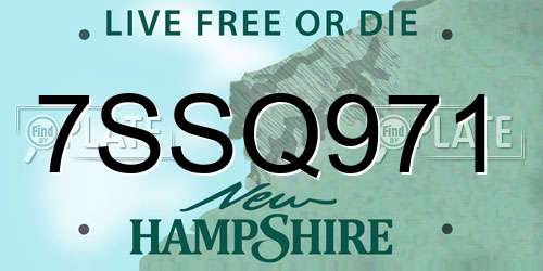 7SSQ971 New Hampshire License Plate