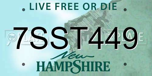 7SST449 New Hampshire License Plate