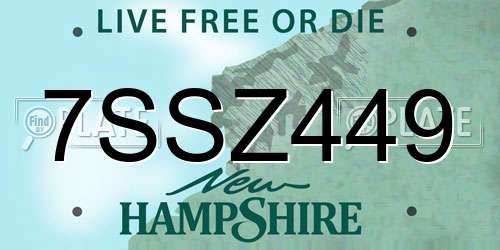7SSZ449 New Hampshire License Plate