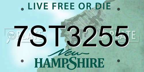 7ST3255 New Hampshire License Plate