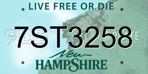 7ST3258 New Hampshire License Plate