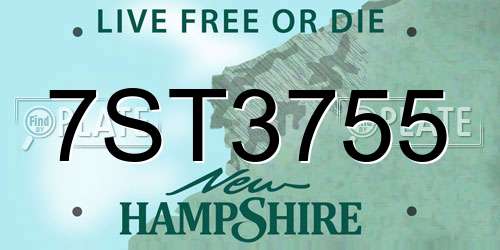7ST3755 New Hampshire License Plate