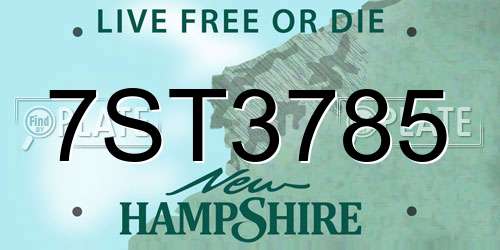 7ST3785 New Hampshire License Plate