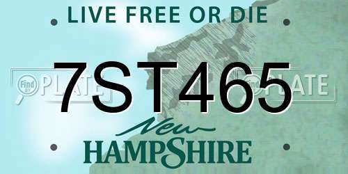 7ST465 New Hampshire License Plate