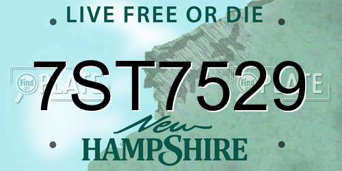 7ST7529 New Hampshire License Plate