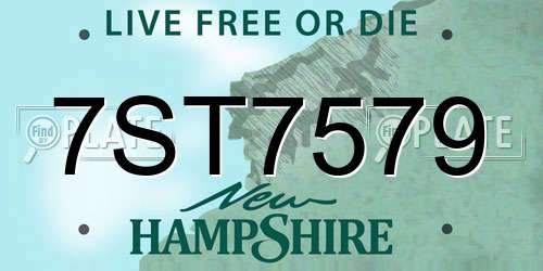 7ST7579 New Hampshire License Plate
