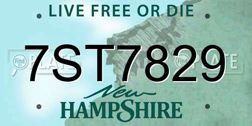 7ST7829 New Hampshire License Plate