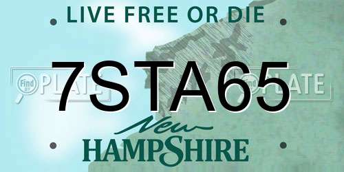 7STA65 New Hampshire License Plate