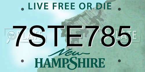 7STE785 New Hampshire License Plate