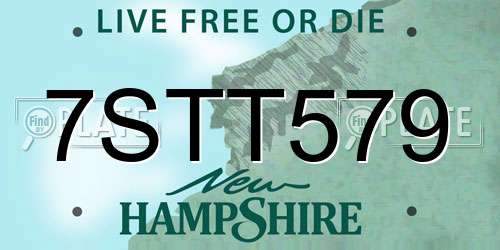 7STT579 New Hampshire License Plate