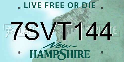 7SVT144 New Hampshire License Plate