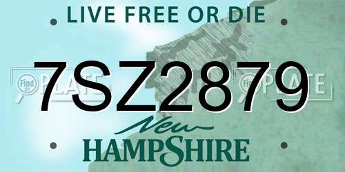 7SZ2879 New Hampshire License Plate