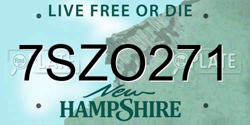 7SZO271 New Hampshire License Plate