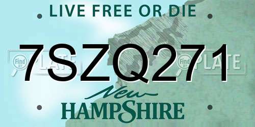 7SZQ271 New Hampshire License Plate