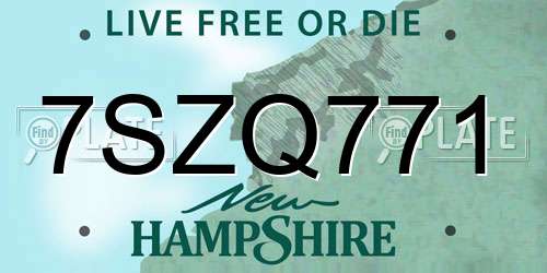 7SZQ771 New Hampshire License Plate
