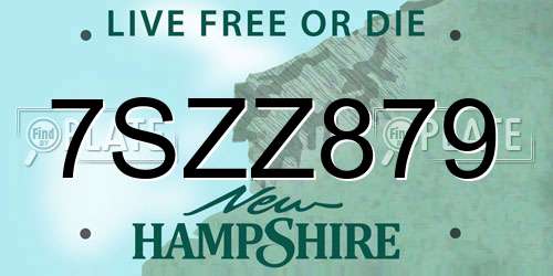 7SZZ879 New Hampshire License Plate