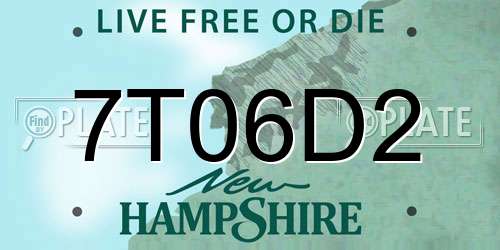 7T06D2 New Hampshire License Plate