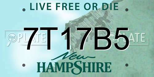 7T17B5 New Hampshire License Plate